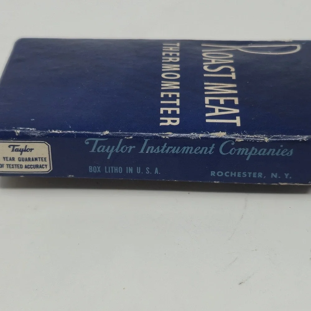 Vintage Taylor Roast Meat Thermometer And Skewer in Original Box